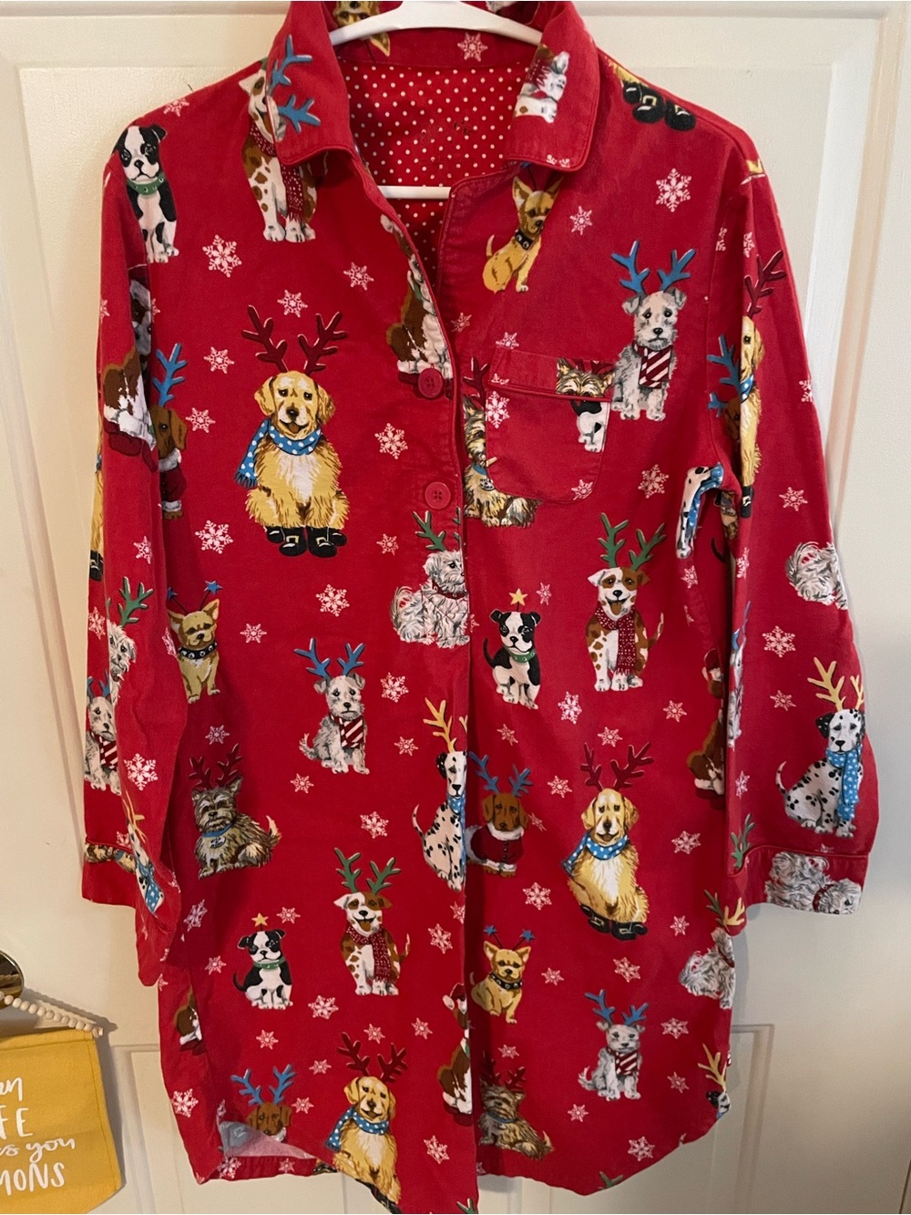 Nick & Nora Christmas dogs nightgown